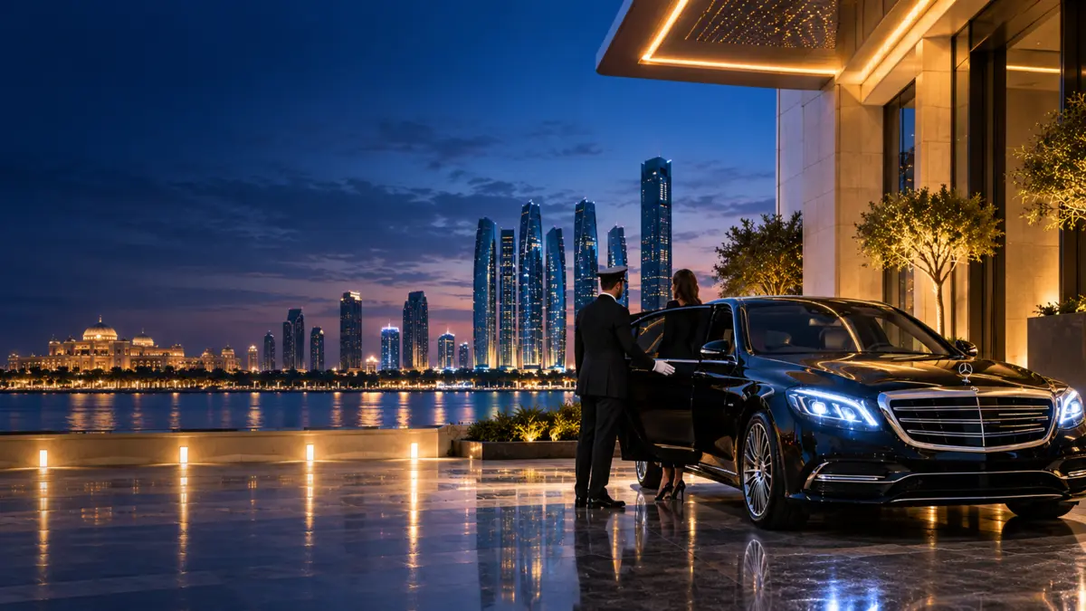 Executive chauffeur service at an Abu Dhabi waterfront hotel